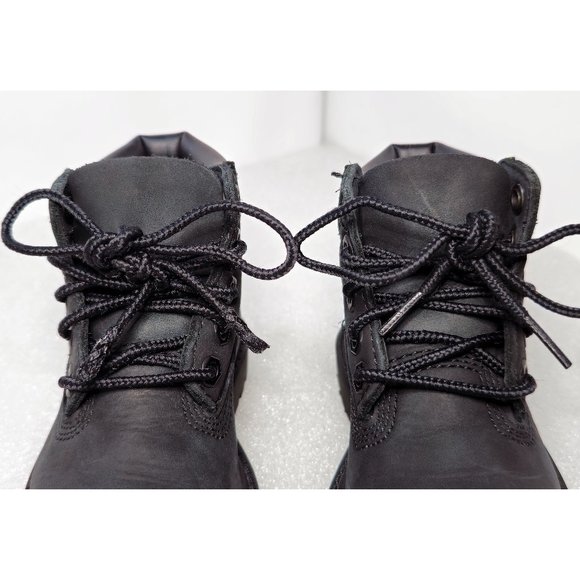 Toddler Timberland Waterproof 6" Premium Leather Black Nubuck Boots Sz 5 Medium - Picture 6 of 12